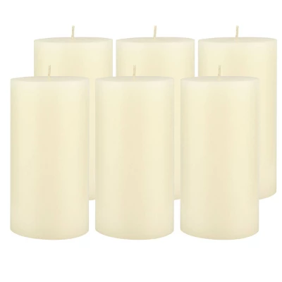 6pk Unscented Flat Top Smooth Pillar Candles Ivory - Stonebriar Collection - Image 9