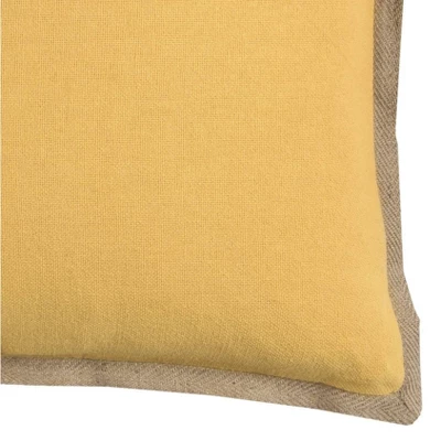 22"x22" Oversize Solid Square Throw Pillow Cover Yellow - Rizzy Home - Image 3