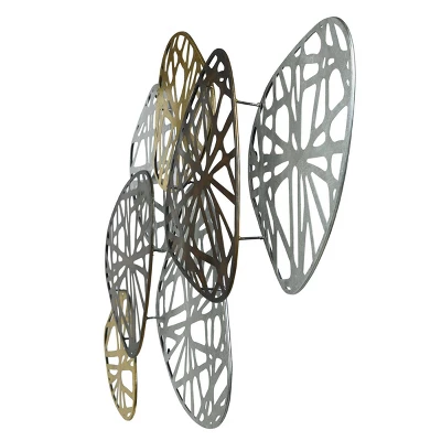 Contemporary Painted And Gloss Coated Metal Wall Sculpture Silver - StyleCraft - Image 2