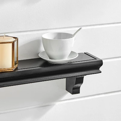 24" Set Of 2 Floating Wall Decor Display Ledge Shelves Black - Danya B. - Image 4