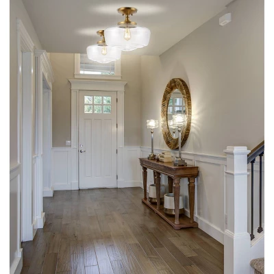 14" Marfa Glass/Iron Farmhouse Modern LED Flush Mount - JONATHAN Y - Image 11