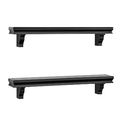 24" Set Of 2 Floating Wall Decor Display Ledge Shelves Black - Danya B. - Image 7