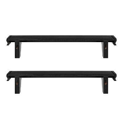 24" Set Of 2 Floating Wall Decor Display Ledge Shelves Black - Danya B. - Image 10