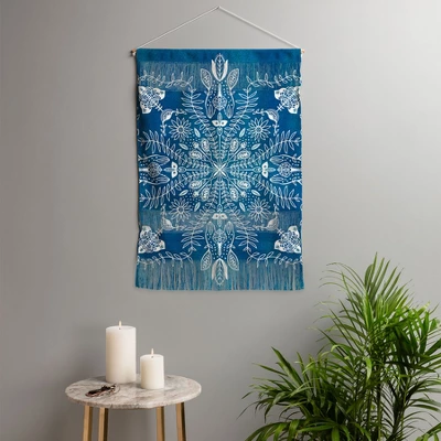 Sunshinecanteen Flores Cyan Large Portrait 22" X 31 1/2" Fiber Wall Hanging - Society6