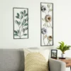 Juvale Metal Framed Flower Wall Decor For Living Room, Floral Art For Home Gifts, Wedding & Housewarming, 12 X 35 In