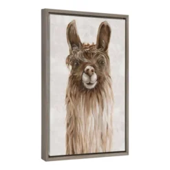 16" X 23" Suri Alpaca I Framed Canvas Wall Art - Amanti Art