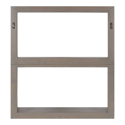 25" X 28" Raines Wood Decorative Wall Shelf Gray - Kate & Laurel All Things Decor - Image 2