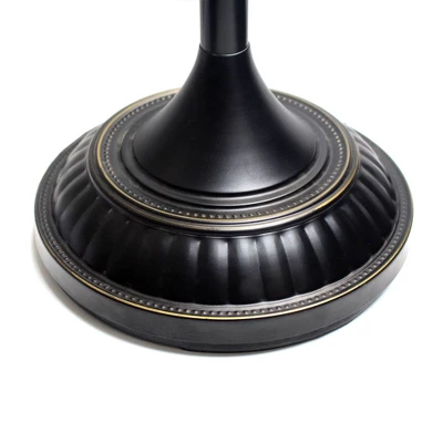 1 Light Restoration Torchiere Floor Lamp With Marbleized Amber Glass Shade Brown - Elegant Designs - Image 2