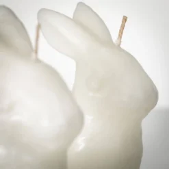 4.75"H Sullivans White Bunny Candle - Set Of 2, White