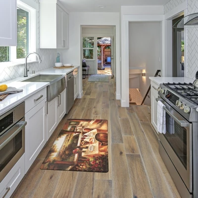 World Rug Gallery Village Restaurant Scenery Anti-fatigue Kitchen Mat - Image 5