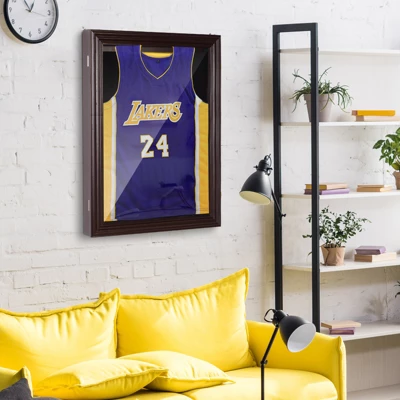 HOMCOM 35β X 26β UV-Resistant Sports Jersey Frame Display Case - Cherry Brown - Image 2