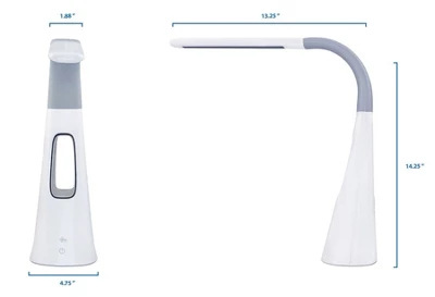 Mount-It! Turcom AirLight Ultrabright LED Desk Lamp With Bladeless Three Speeds Fan Panel | White - Image 9