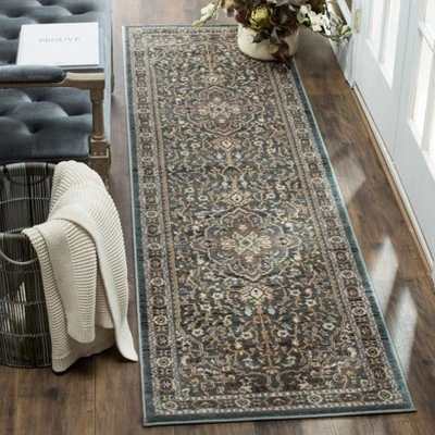 2'3"x12' Medallion Loomed Runner Rug Teal/Gray - Safavieh