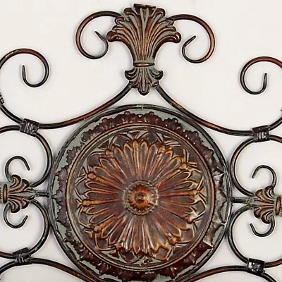Rustic Metal Ornamental Wall Decor Dark Brown - Olivia & May - Image 3