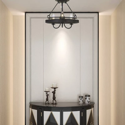 (14" X 14") 3 Light Metal Helena Pendant Texture Gray/Bronze - Cal Lighting