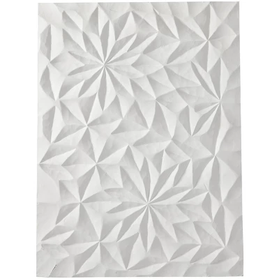 32" X 24" Wood Geometric Carved Wall Decor White - CosmoLiving By Cosmopolitan - Image 2