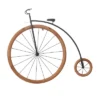 Metal Bike Penny Farthing Wall Decor With Wood Wheels Brown - Olivia & May