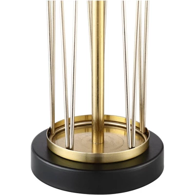 360 Lighting Nathan Modern Table Lamps 25 1/2" High Set Of 2 Gold Metal With USB Charging Ports White Drum Shade For Bedroom Living Room Home Desk - Image 5