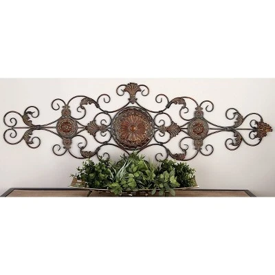 Rustic Metal Ornamental Wall Decor Dark Brown - Olivia & May