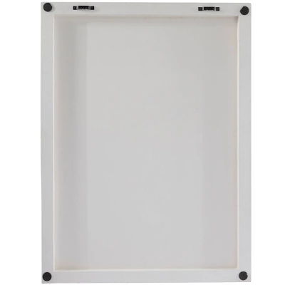 32" X 24" Wood Geometric Carved Wall Decor White - CosmoLiving By Cosmopolitan