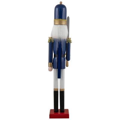Northlight 48.25" Blue And White Christmas Nutcracker Soldier With Sword - Image 4
