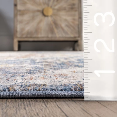 NuLOOM Addison Transitional Faded Medallion Fringe Area Rug - Image 2