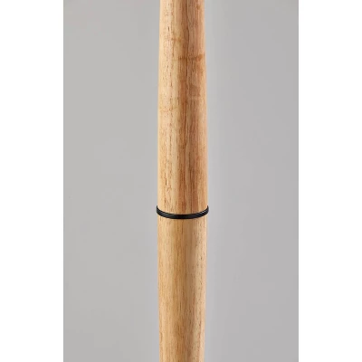 Cayman Natural Wood Floor Lamp Black - Adesso - Image 3